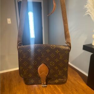 Louis Vuitton Monogram Canvas Cartouchiere Brown Crossbody Bag